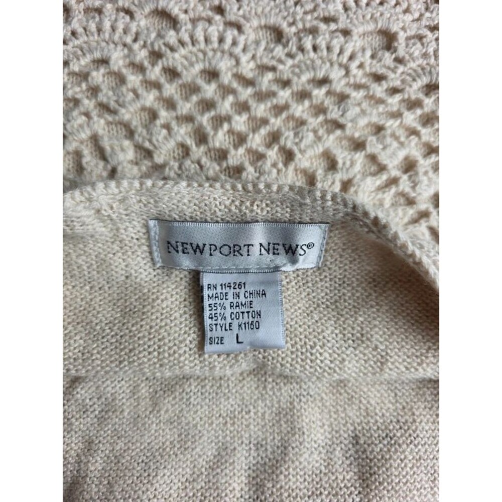 NWT Vintage Crochet Halter Top - Size L Cottagecore Lace Tie Neck - Size L - Picture 5 of 6